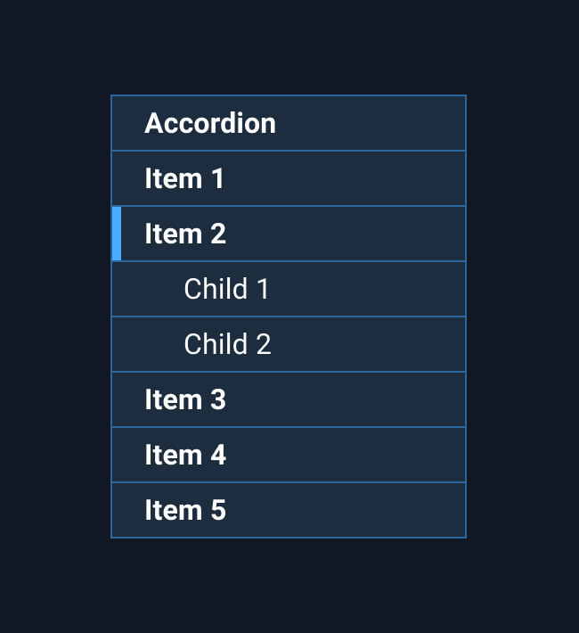 If a different branch is selected, for example, by clicking on a different top level item, the current branch automatically closes and the new branch opens.