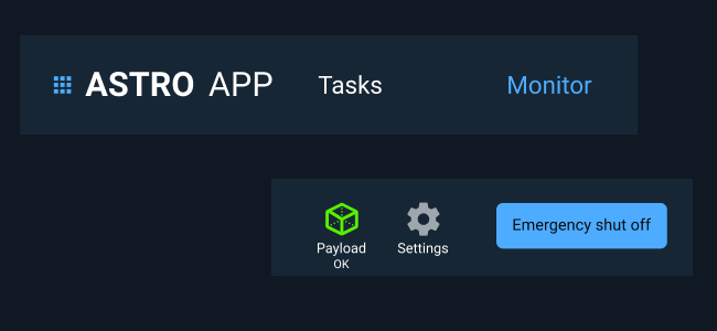 Do: Left justify the application name and Top Level Nav (when utilized). Right justify Icons and Emergency Shut Off (when utilized).