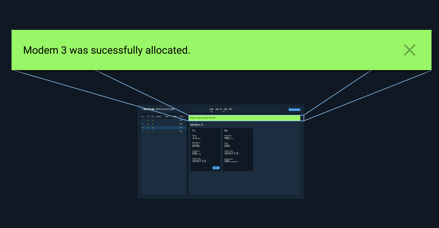 Notification symbols example.